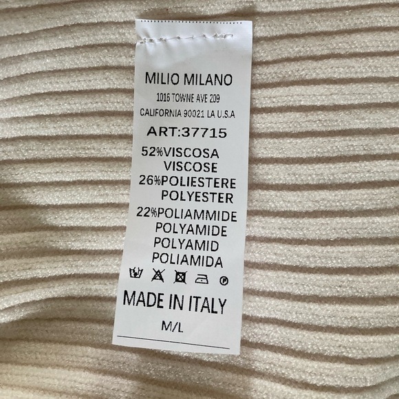 Milio Milano Sleeveless Ribbed Knit Top NWOT Mock Neck In Ivory Cream - Picture 5 of 7